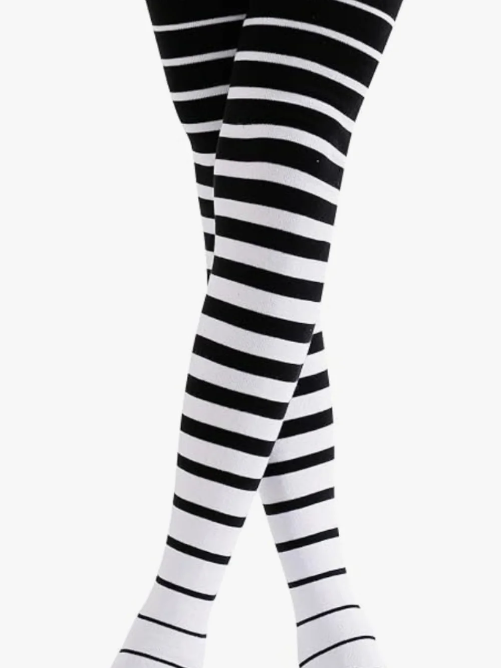 Black & White Striped Over-the-Knee Socks - Classic Contrast